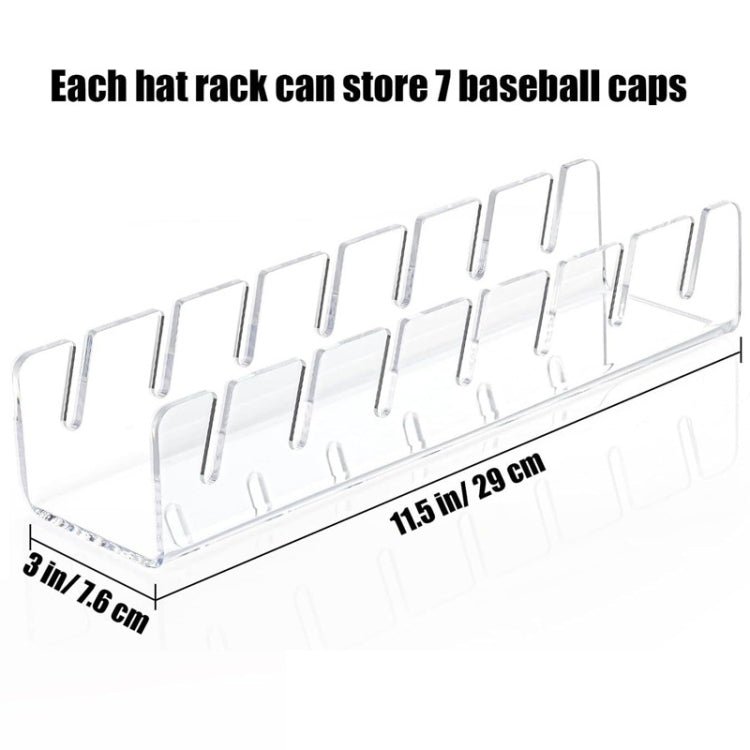 Acrylic Baseball Cap Holder Can Store 7 Baseball Caps(Black)-Reluova