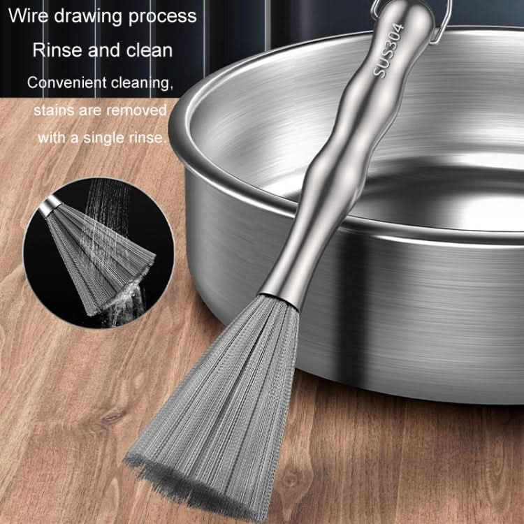 304 Thickened Lengthened Steel Wire Pot Brush Stainless Steel Cleaning Brush For Kitchen-Reluova