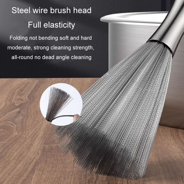 304 Thickened Lengthened Steel Wire Pot Brush Stainless Steel Cleaning Brush For Kitchen-Reluova