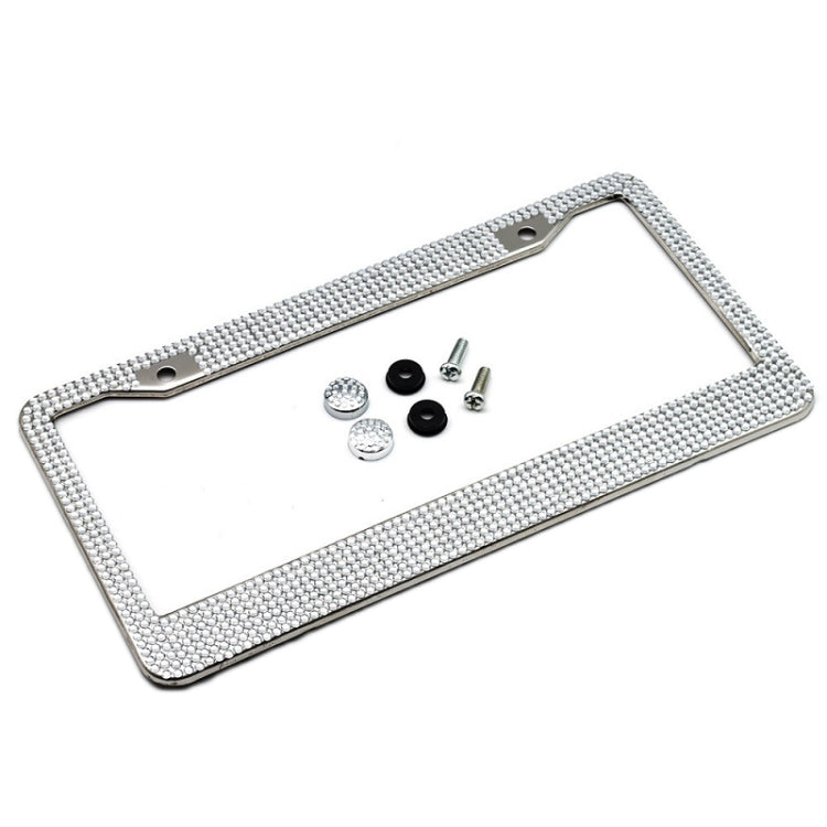 US Standard Stainless Steel License Plate Modified Frame With Diamonds