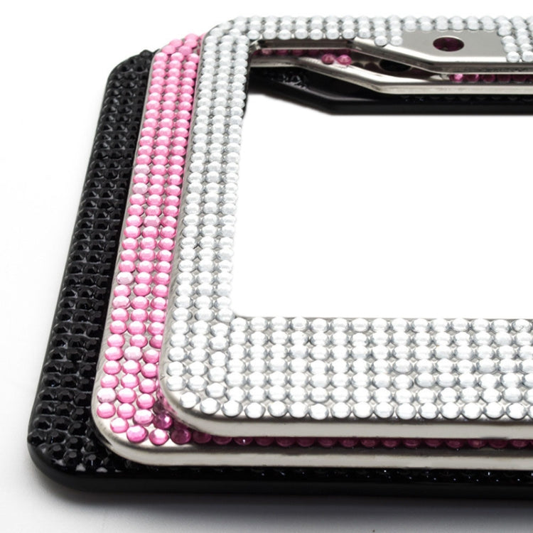 US Standard Stainless Steel License Plate Modified Frame With Diamonds