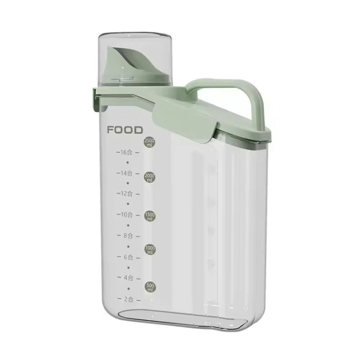 2800ml Plastic Sealed Grains Container Dry Food Storage Bin with Measuring Cup Pouring Spout(Green)-Reluova