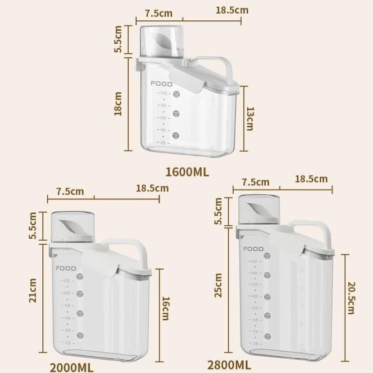 Plastic Sealed Grains Container Dry Food Storage Bin with Measuring Cup Pouring Spout Reluova