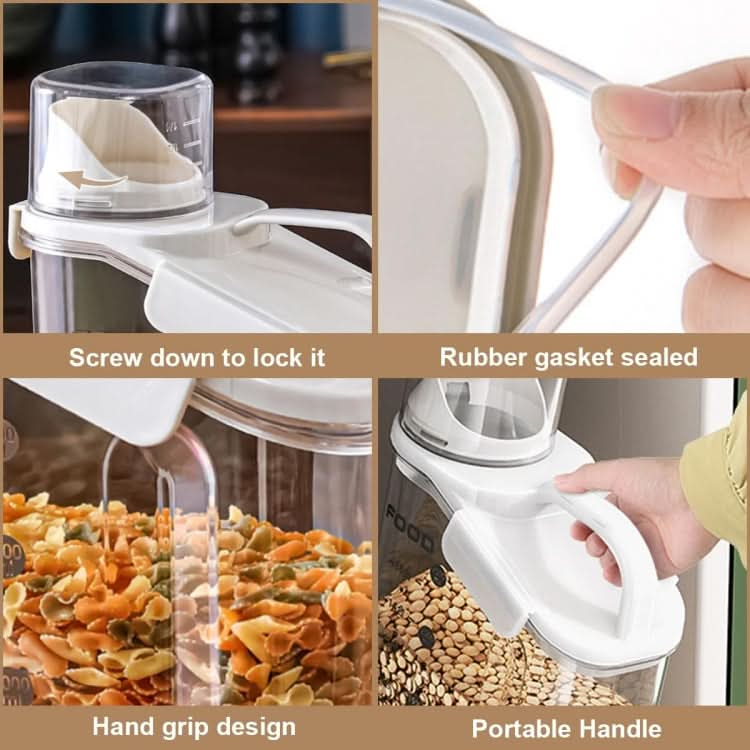 Plastic Sealed Grains Container Dry Food Storage Bin with Measuring Cup Pouring Spout Reluova