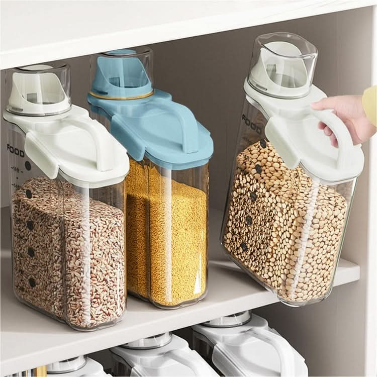 Plastic Sealed Grains Container Dry Food Storage Bin with Measuring Cup Pouring Spout Reluova