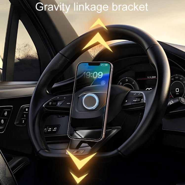 Zero Gravity Car Steering Wheel Phone Navigation Mount Sticky Metal Magnetic Holder