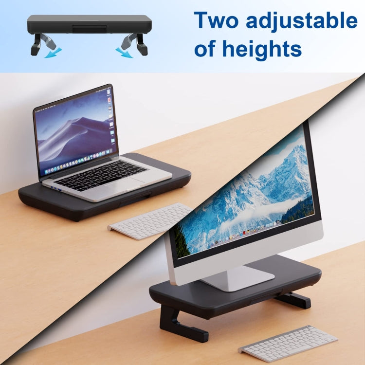 Oimaster Monitor Stand Riser Adjustable Height Laptop Bracket With Storage Drawer