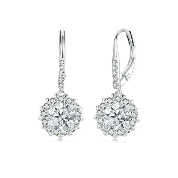 S925 Sterling Silver Platinum Plated Moissanite Women Earrings My Store