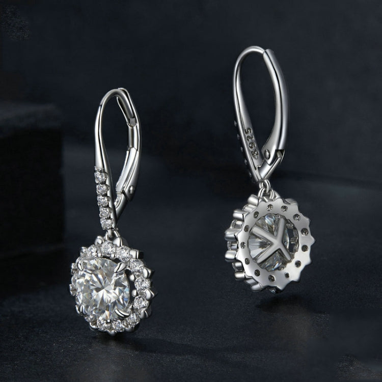 S925 Sterling Silver Platinum Plated Moissanite Women Earrings My Store