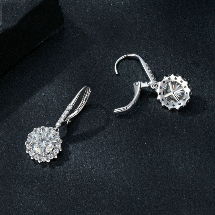 S925 Sterling Silver Platinum Plated Moissanite Women Earrings My Store