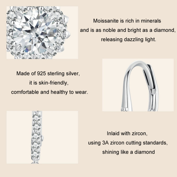 S925 Sterling Silver Platinum Plated Moissanite Women Earrings My Store