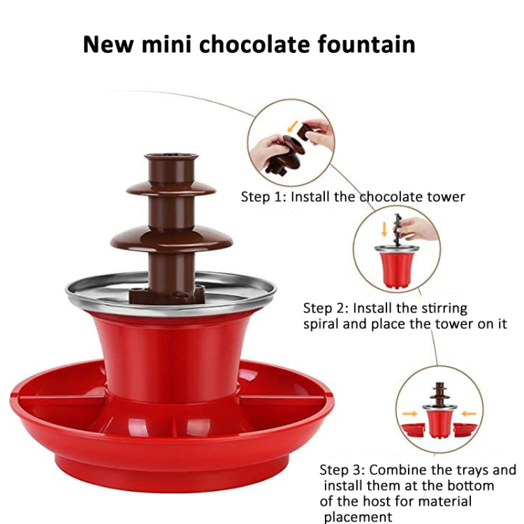 35W  3 Tier Chocolate Fountain  Mini Fondue Set with Hot Melting Pot Base 110V US Plug-Reluova