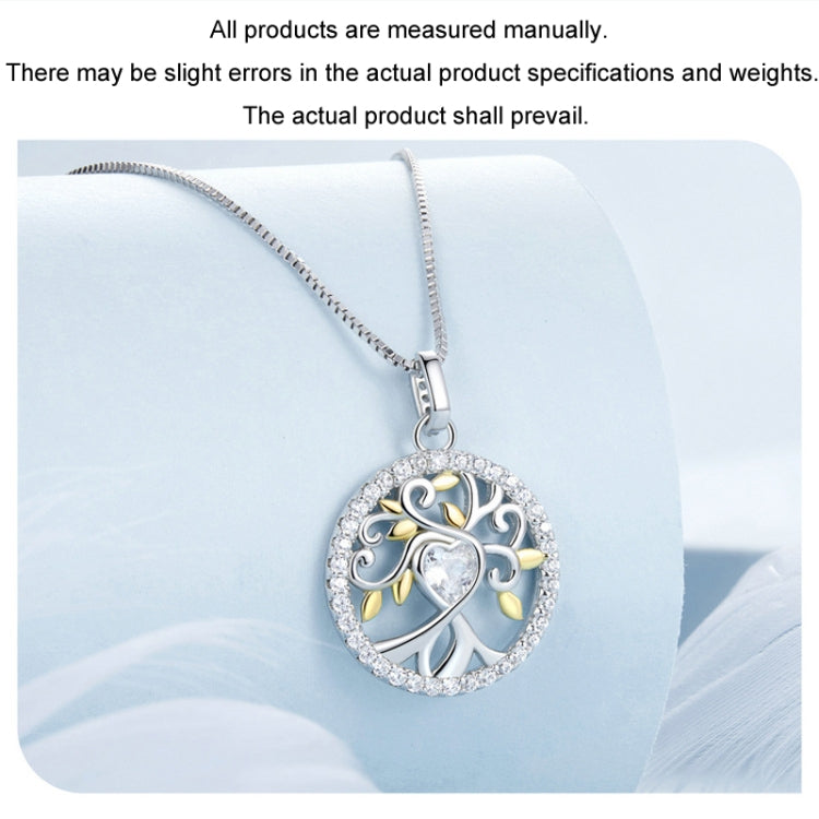 S925 Sterling Silver Zircon Gold Plated Tree Of Life Necklace