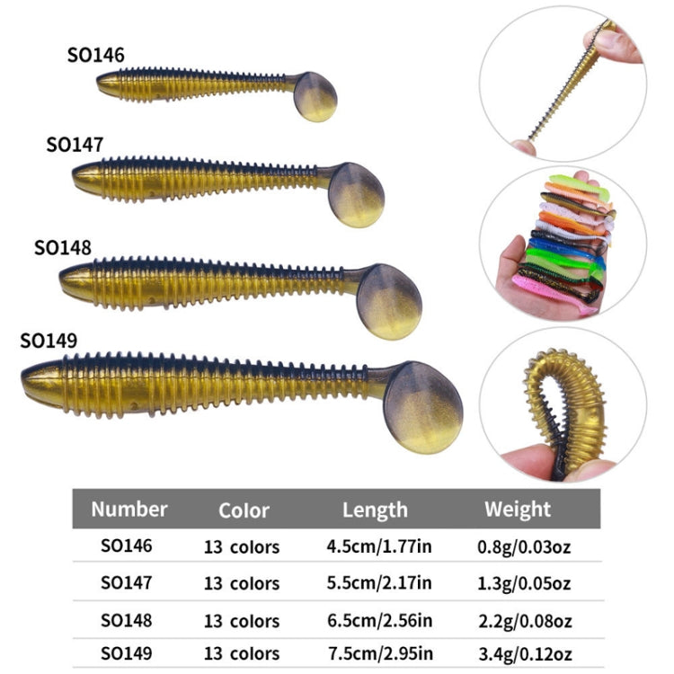 HENGJIA Spaghetti Worm T-Tail Soft Bait Spiral Fishing Dummy Lures