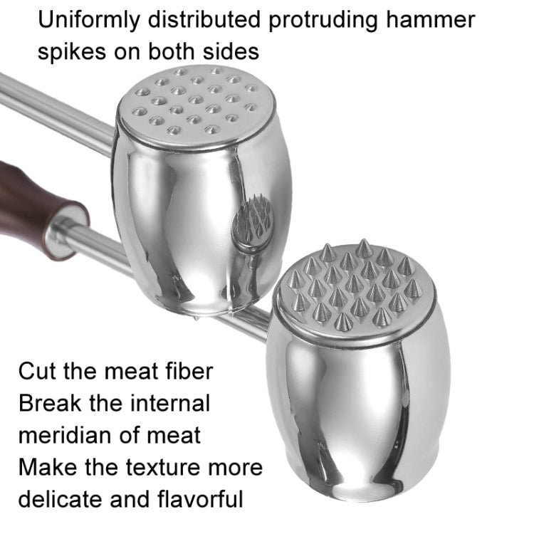 304 Stainless Steel Beef Hammer Thickened Solid Knocker Kitchen Double Sided Meat Looser-Reluova