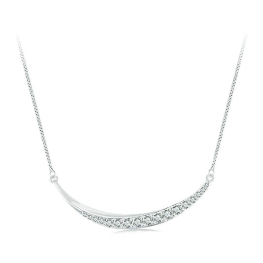 S925 Sterling Silver Crescent Moon Necklace for Women My Store