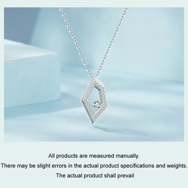 S925 Sterling Silver Platinum Plated Square Geometric Sparkling Necklace My Store