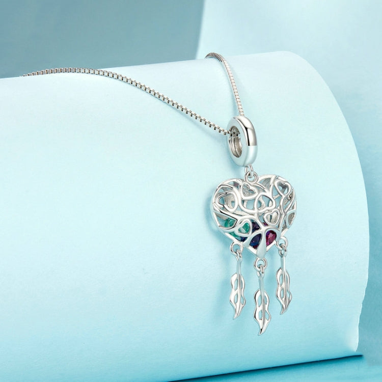 S925 Sterling Silver Platinum-plated Love Tree Of Life Dream Catcher Necklace My Store