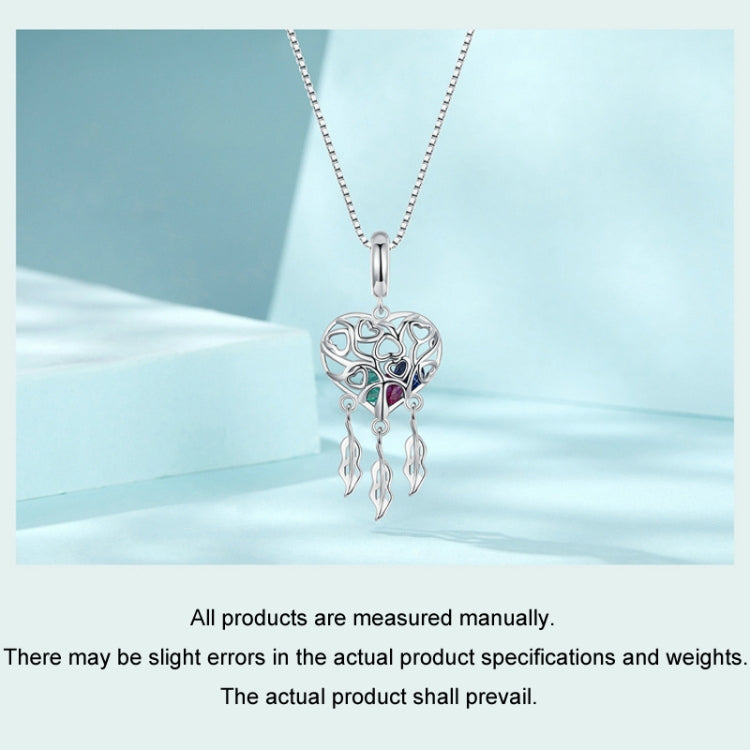 S925 Sterling Silver Platinum-plated Love Tree Of Life Dream Catcher Necklace My Store