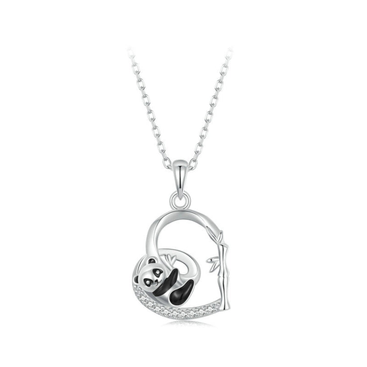 S925 Sterling Silver Platinum Plated Love Panda Necklace My Store