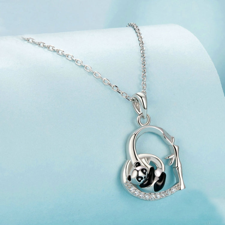 S925 Sterling Silver Platinum Plated Love Panda Necklace My Store