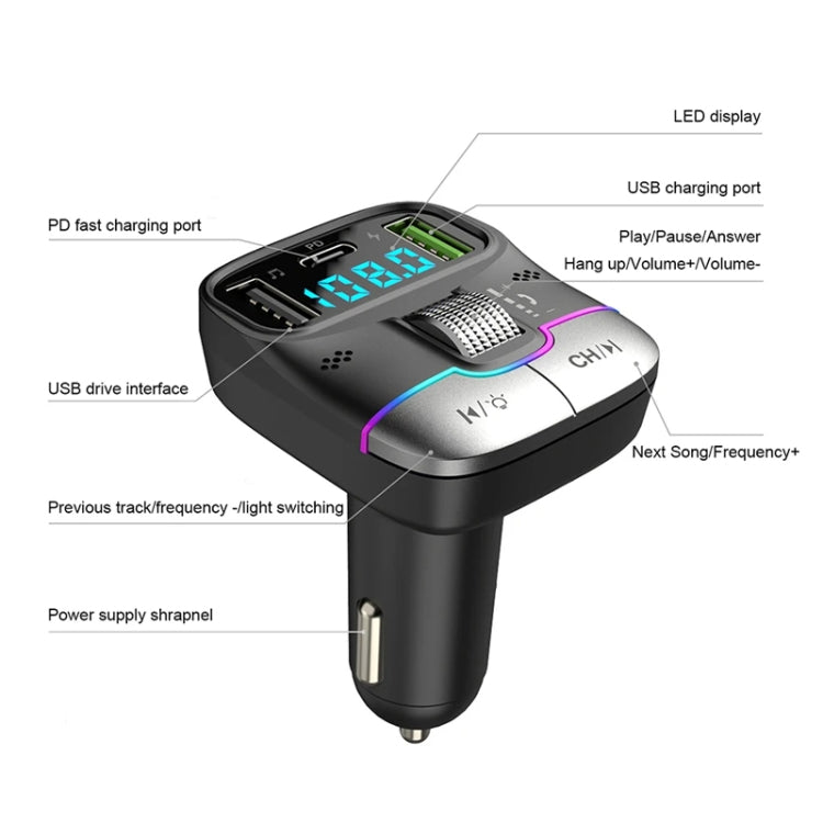 Car Bluetooth MP3 Player Fast Charging Charger