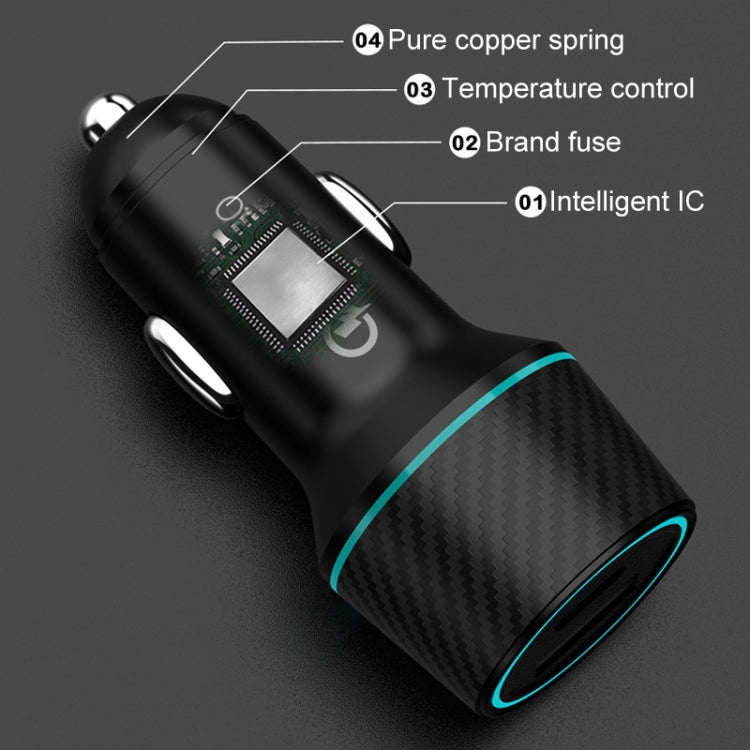 QIAKEY Dual Fast Charging Charger One To Two Cigarette Lighter