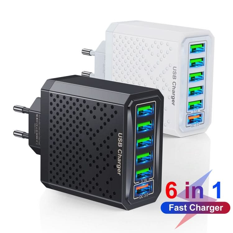 6-Ports Multifunctional Quick Charging USB Travel Charger Power Adapter