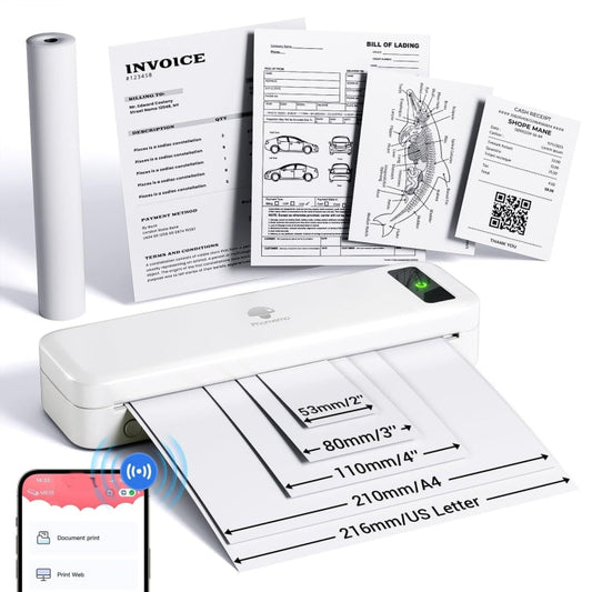 Phomemo M835  Wireless Bluetooth Thermal Printer Support Multi-Size Thermal Paper - Reluova