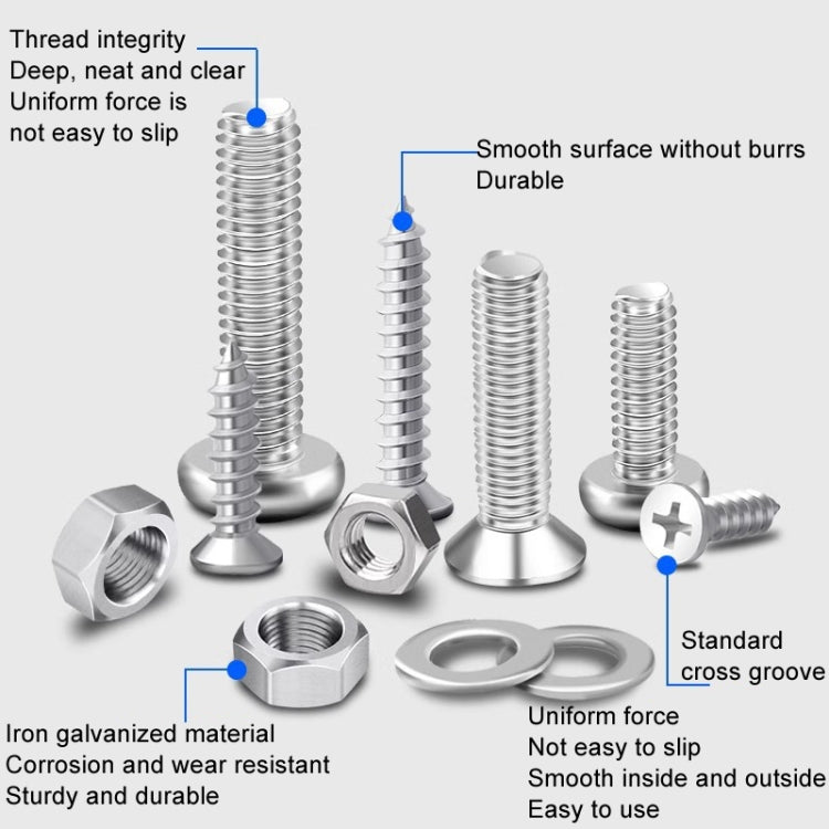 Screws Nuts Washers Self-Tapping Screws Set