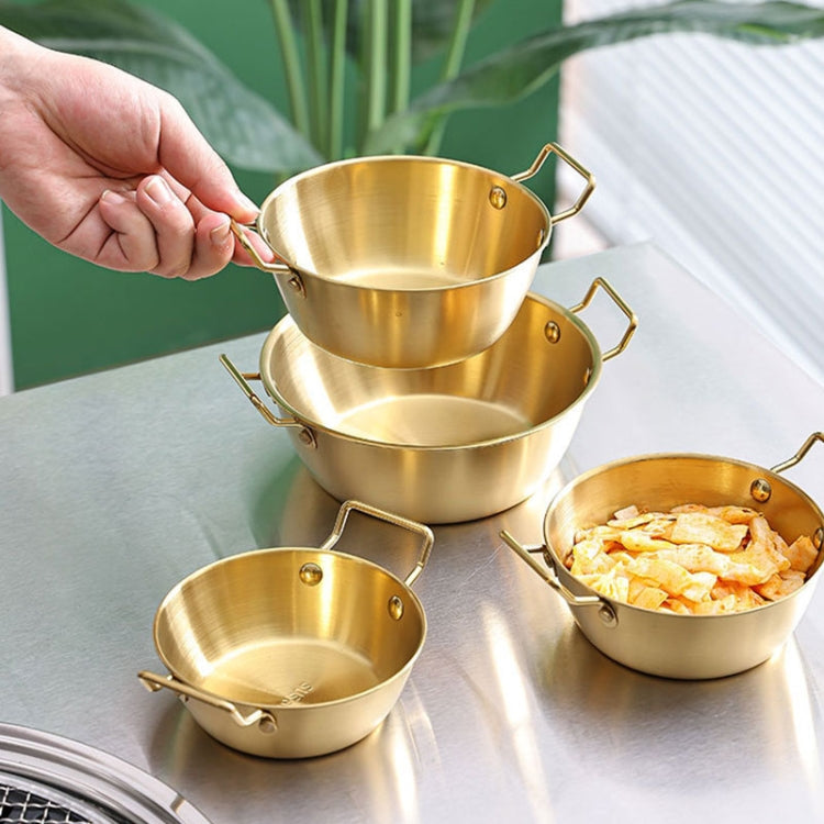 12cm 304 Stainless Steel Thickened Double Ear Soup Bowl Snack Bowl Fried Chicken Bowl(Gold)-Reluova