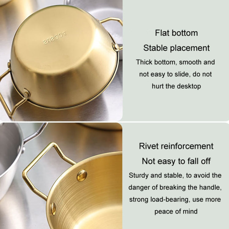 14cm 304 Stainless Steel Thickened Double Ear Soup Bowl Snack Bowl Fried Chicken Bowl(Gold)-Reluova