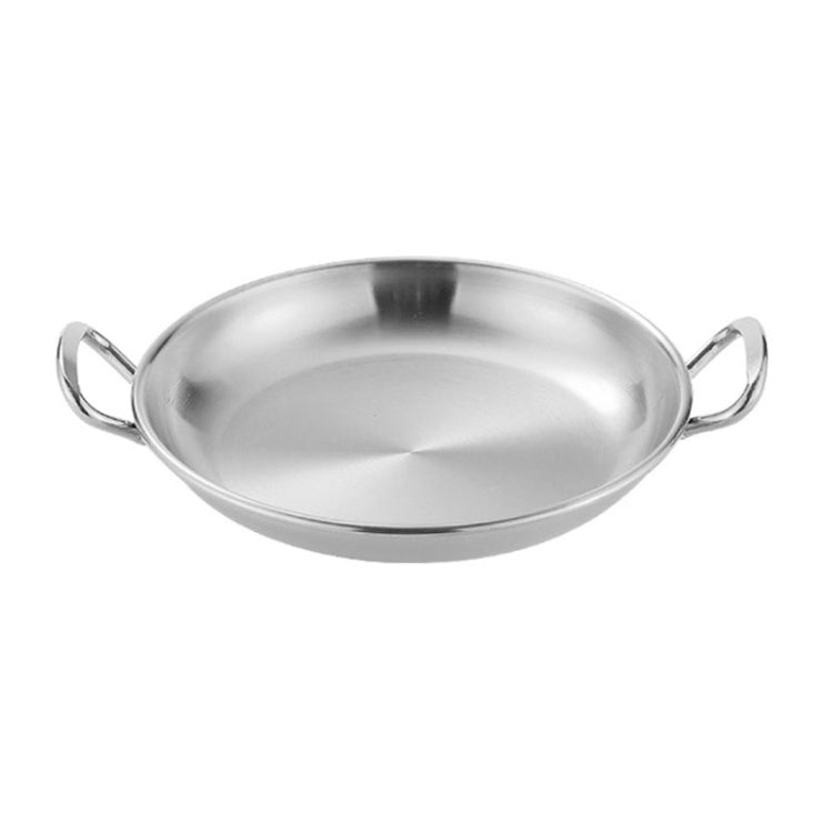 304 Stainless Steel With Double Ear Snack Tray Fried Chicken Chips Cold Dishes Candy Snacks Tray, Size: 13cm Round (Silver)-Reluova