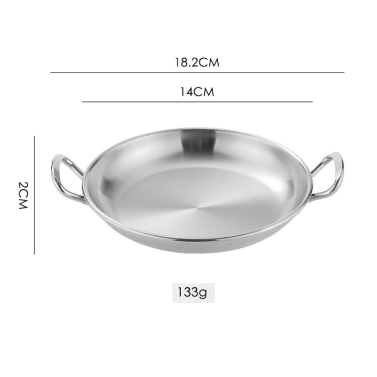 304 Stainless Steel With Double Ear Snack Tray Fried Chicken Chips Cold Dishes Candy Snacks Tray, Size: 13cm Round (Silver)-Reluova