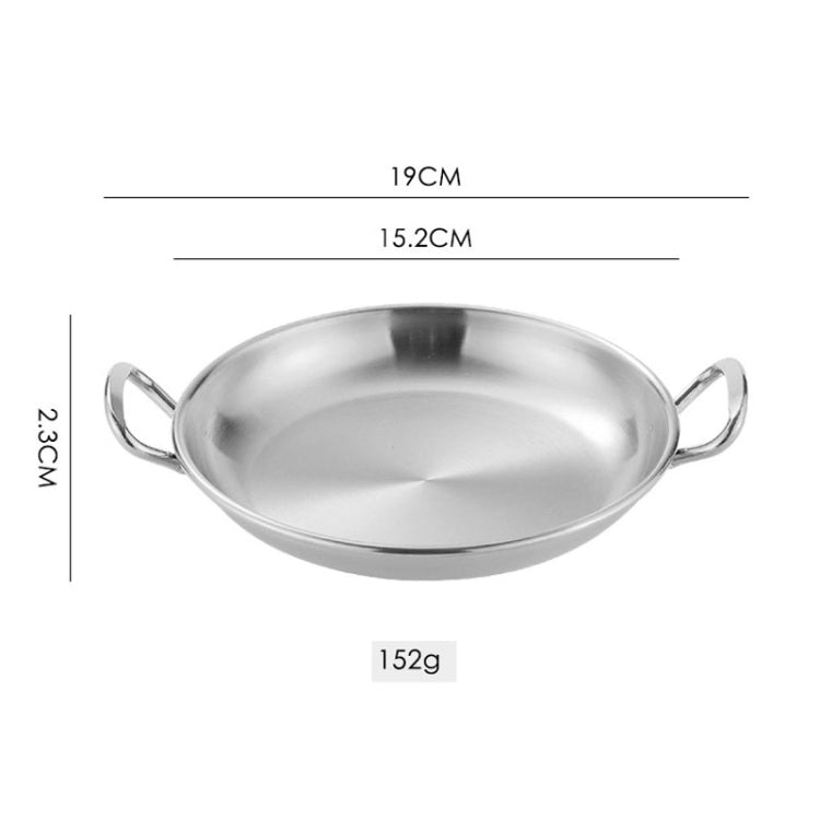 304 Stainless Steel With Double Ear Snack Tray Fried Chicken Chips Cold Dishes Candy Snacks Tray, Size: 15cm Round (Silver)-Reluova