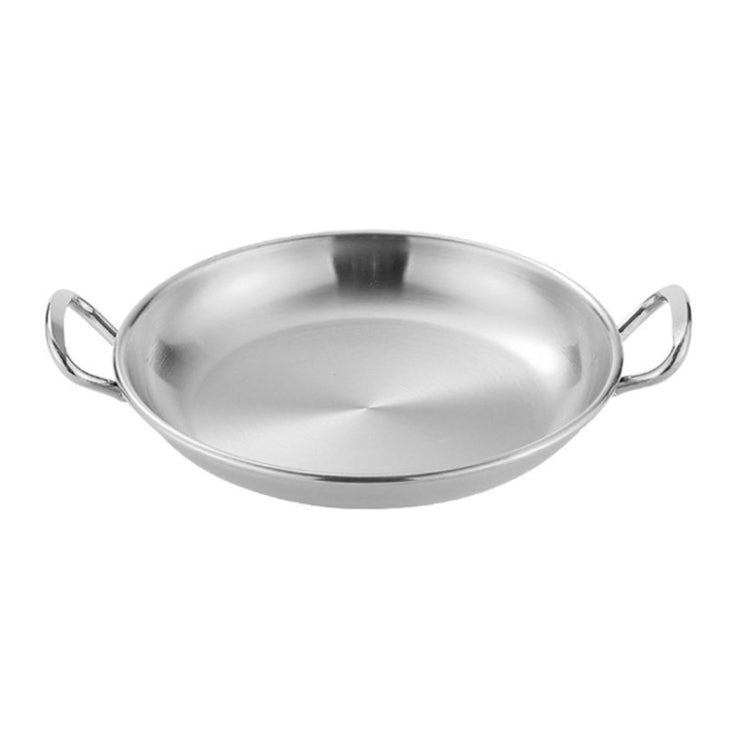 304 Stainless Steel With Double Ear Snack Tray Fried Chicken Chips Cold Dishes Candy Snacks Tray, Size: 15cm Round (Silver)-Reluova