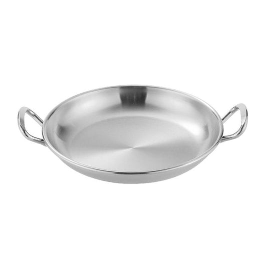 304 Stainless Steel With Double Ear Snack Tray Fried Chicken Chips Cold Dishes Candy Snacks Tray, Size: 17cm Round (Silver)-Reluova