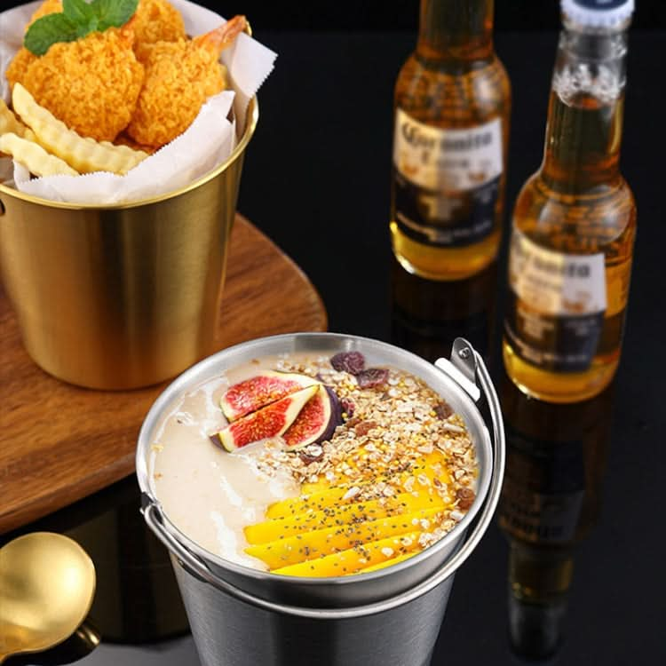 304 Stainless Steel Handheld Ice Bucket Bar Beer Chill Bucket Chips Milk Tea Snacks Barrel-Reluova