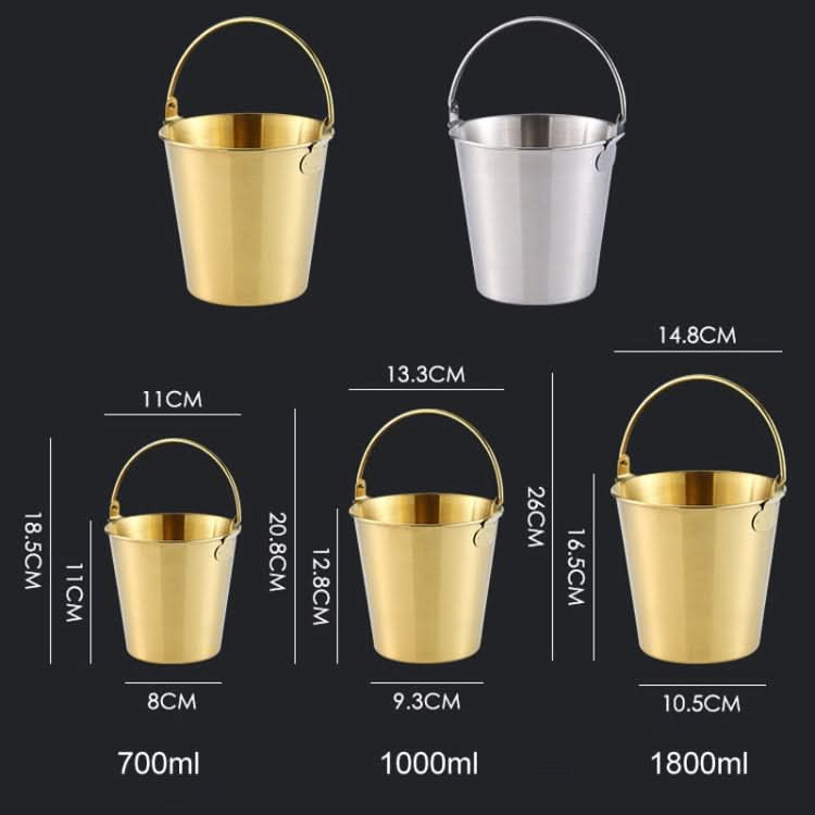 304 Stainless Steel Handheld Ice Bucket Bar Beer Chill Bucket Chips Milk Tea Snacks Barrel-Reluova