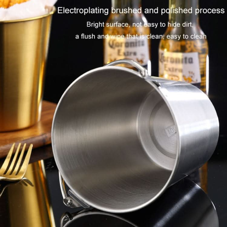 304 Stainless Steel Handheld Ice Bucket Bar Beer Chill Bucket Chips Milk Tea Snacks Barrel-Reluova