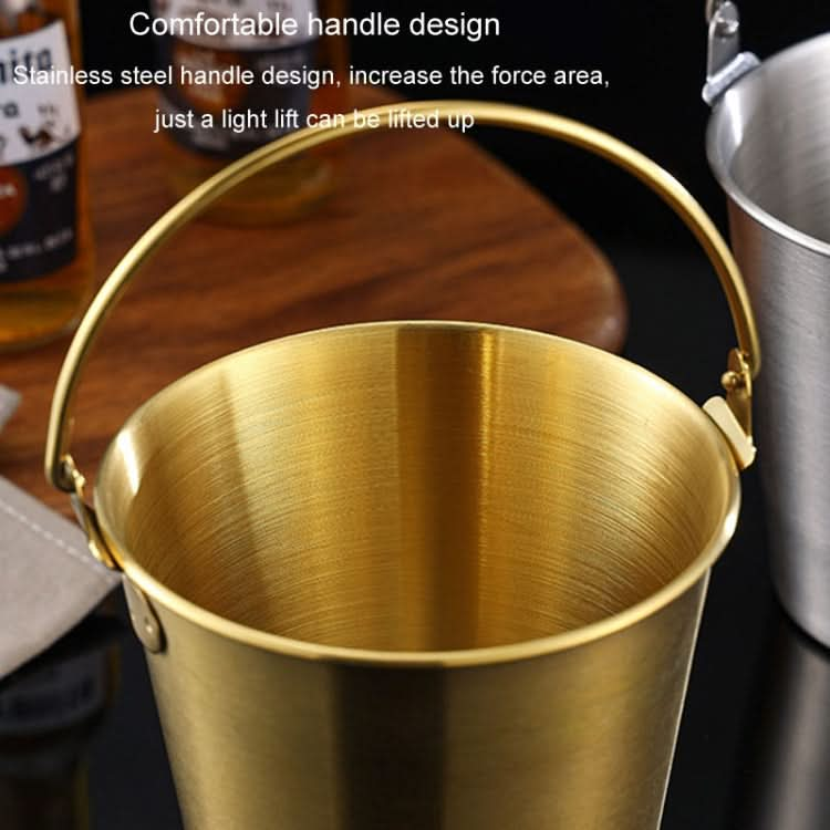 304 Stainless Steel Handheld Ice Bucket Bar Beer Chill Bucket Chips Milk Tea Snacks Barrel-Reluova