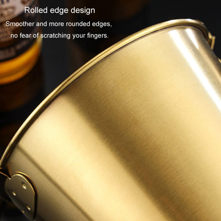 1000ml 304 Stainless Steel Handheld Ice Bucket Bar Beer Chill Bucket Chips Milk Tea Snacks Barrel(Gold)-Reluova