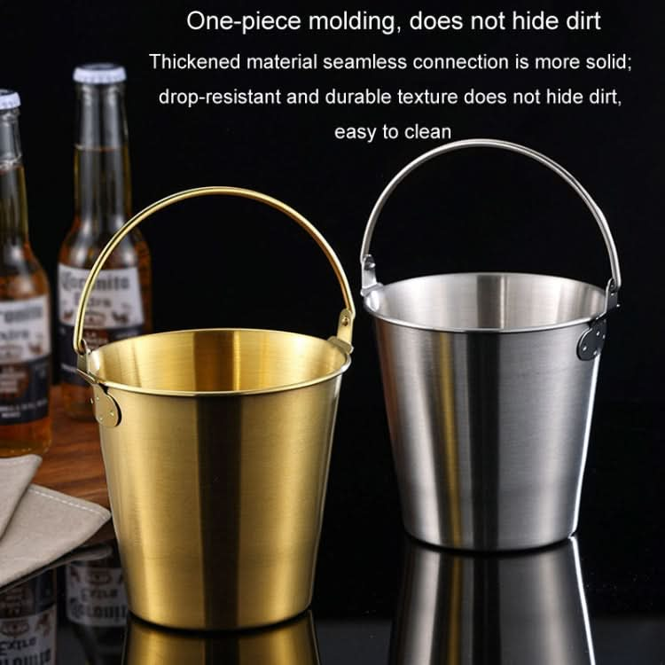 304 Stainless Steel Handheld Ice Bucket Bar Beer Chill Bucket Chips Milk Tea Snacks Barrel-Reluova