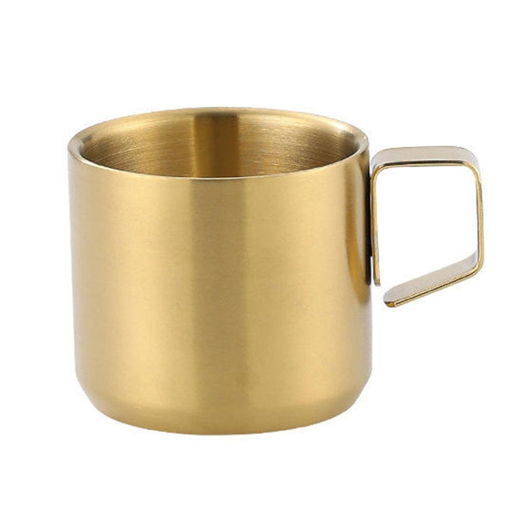 200ml 304 Stainless Steel Double Layer Insulated Mug Children Drop-proof Water Cup Coffee Mug(Gold)-Reluova