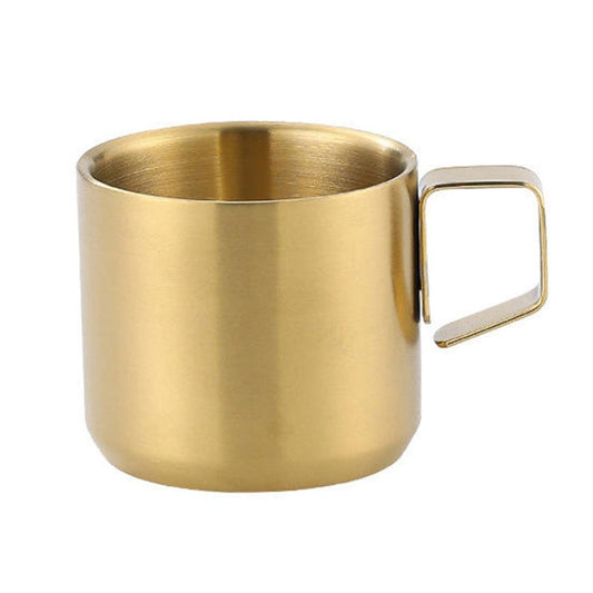 200ml 304 Stainless Steel Double Layer Insulated Mug Children Drop-proof Water Cup Coffee Mug(Gold)-Reluova