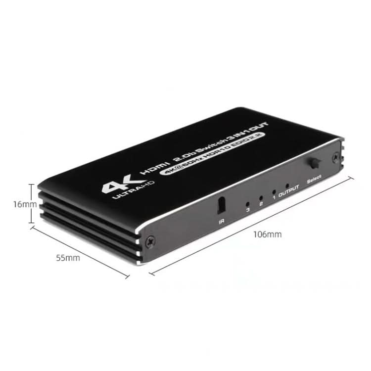 HDMI2.0 4K With Remote Control Switcher HDCP2.2 Version 3 Into 1 Out Video Converter My Store