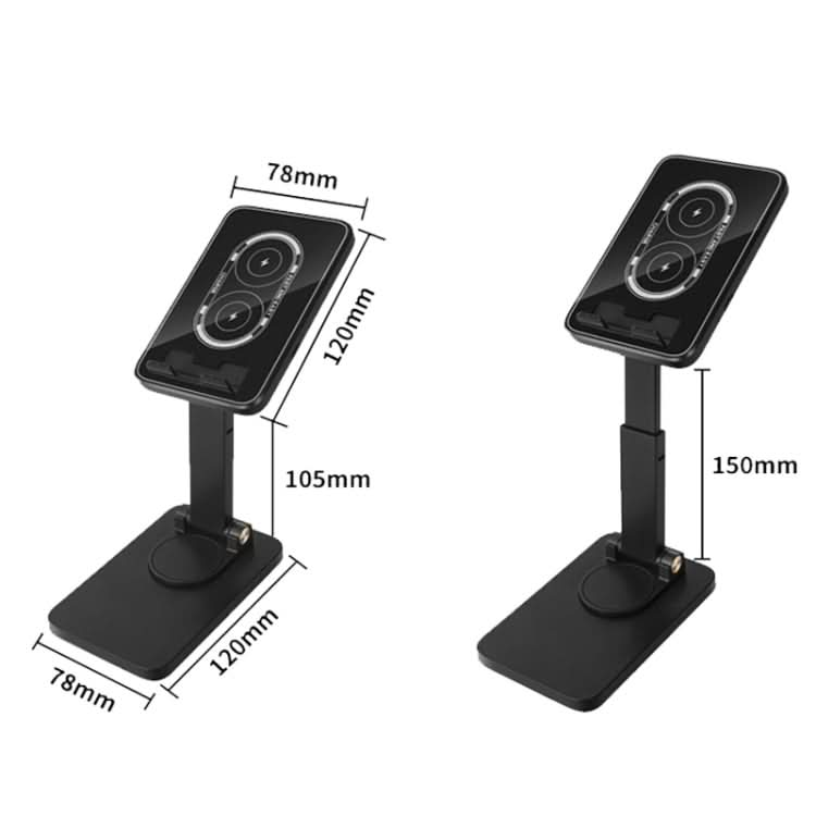 15W Desktop Wireless Charging Rotating Phone Holder Lazy Tablet Folding Lifting Bracket