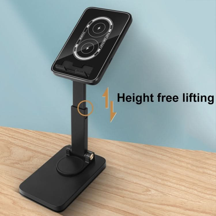 15W Desktop Wireless Charging Rotating Phone Holder Lazy Tablet Folding Lifting Bracket