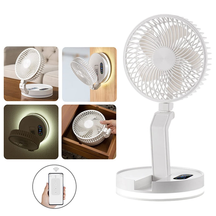 F200 Foldable Remote Control Wall-mounted Fan LED Light Desktop Rotating Fan Reluova