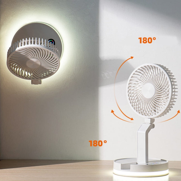 F200 Foldable Remote Control Wall-mounted Fan LED Light Desktop Rotating Fan Reluova